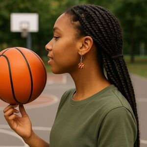 NWOT Orange Basketball Earrings Ellie’s Boutique